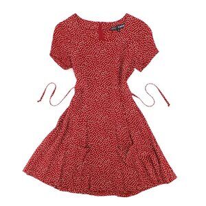 SOLD - Vintage Betsey Johnson Red Polka Dot Mini Dress with Pockets size 6